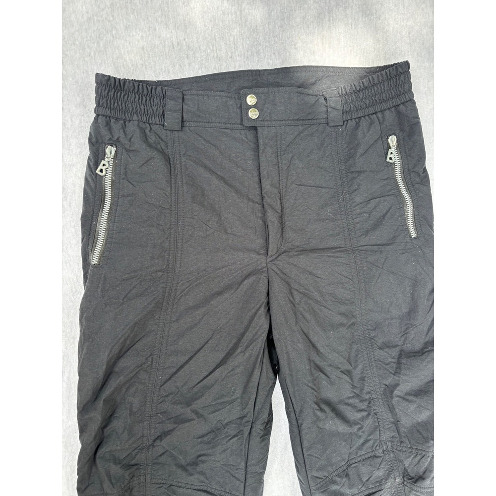Bogner Mens Black Nylon Ski Pants Articulated Knee Lime Lining Size 38L - Picture 3 of 10